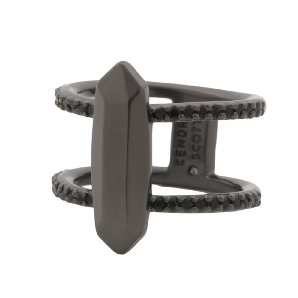 NWT Kendra Scott Gunmetal Double Band Ring 6